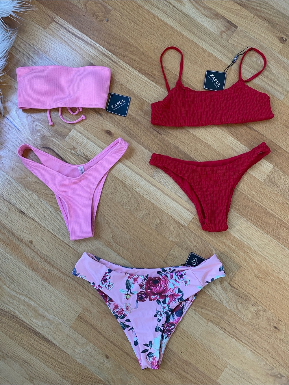 Mixed Bikini Set Lot - Pink, Red & Floral Bottoms NWT NWOT